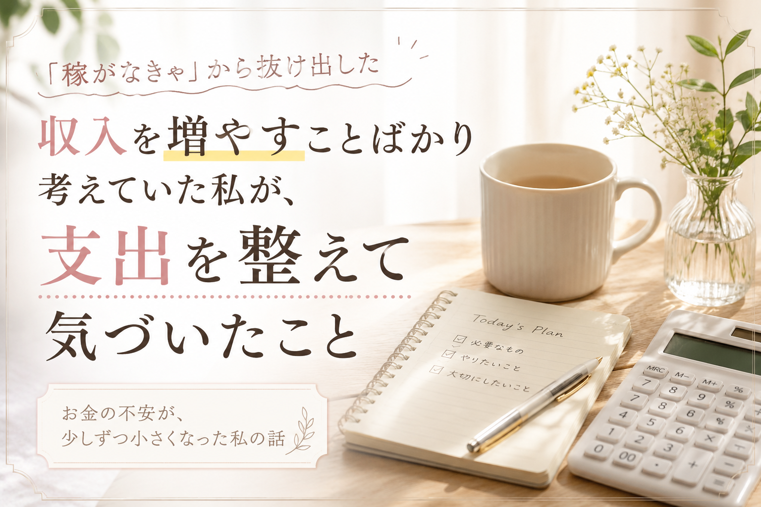 収入を増やす　支出を整える