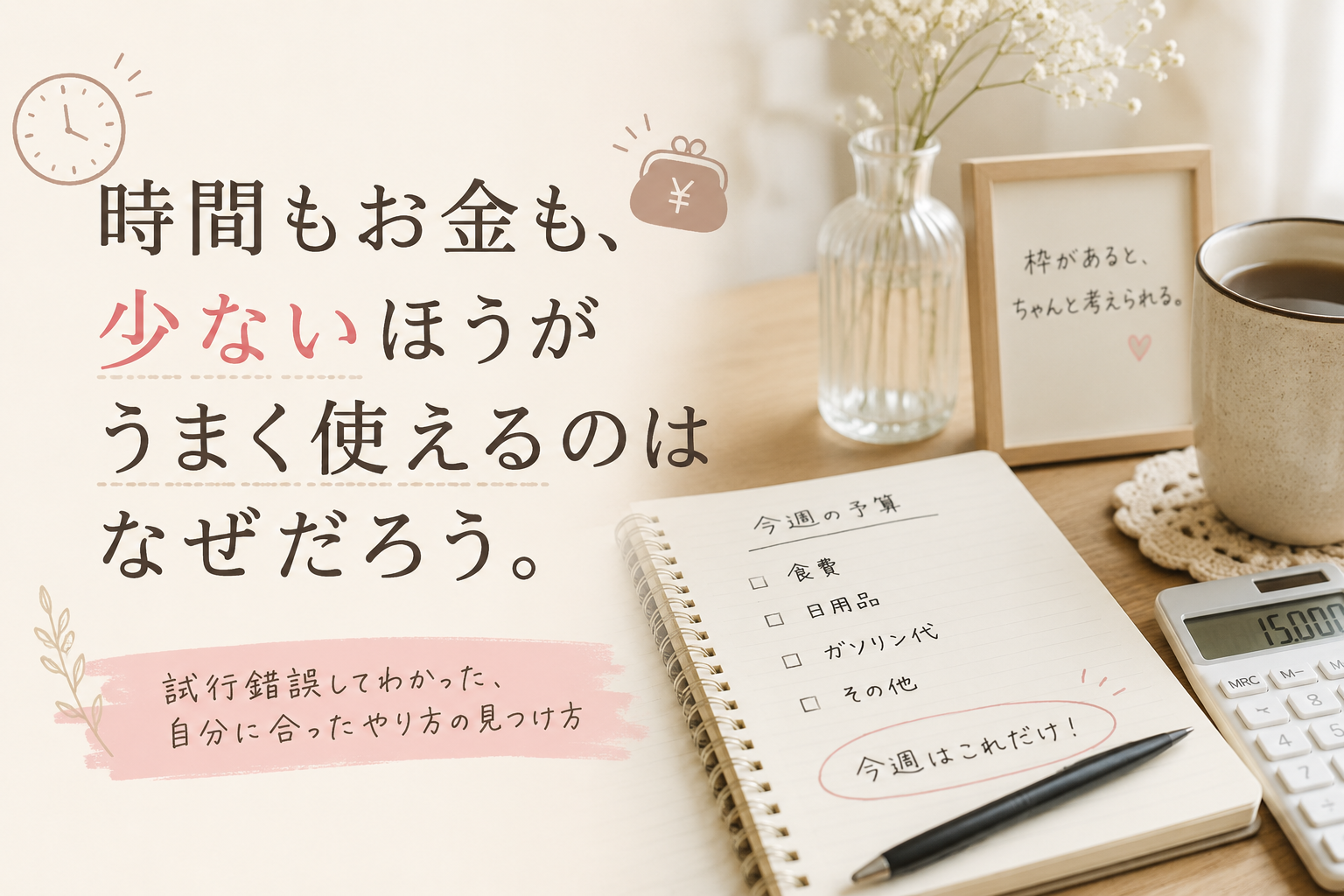 時間　お金　少ない方が　うまく使える