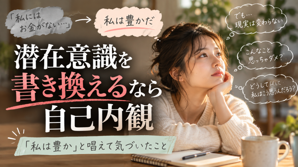潜在意識を書き換える　自己内観　私は豊かだ