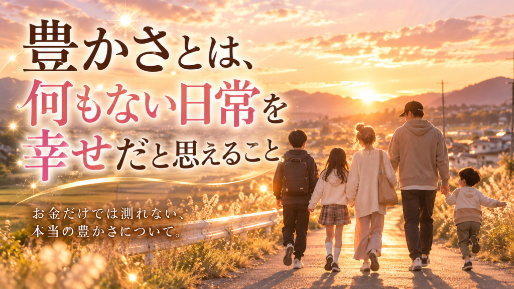 豊かさとは 何もない日常 幸せ